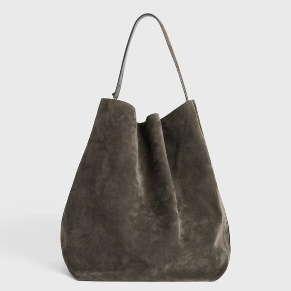 Toteme Handbags - Toteme Suede Tote in Granite